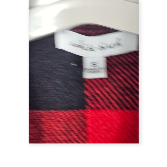 White Birch Buffalo Plaid Oversized Button-Down Shacket Western S Red Black - Picture 7 of 9